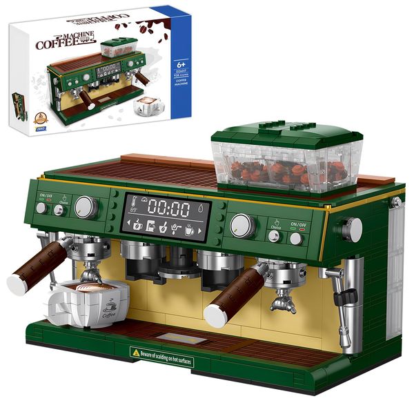 CSNRHG Espresso Double-Head Coffee Maker Model Micro Bricks Building Blocks Set Unique Gifts for Coffee Lover Kids Adults 928 Pieces