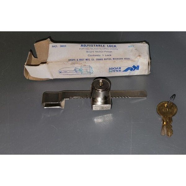 Knape and Vogt 3 Inch Long Keyed Entry Lock for Sll Glass And Sliding Doors