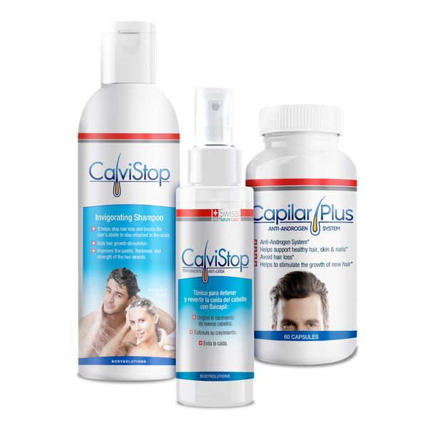 Calvistop | Shampoo-Serum-capsules | Hair Thickening Spray (4oz) | Ultra Strength Hair Supplement (60 caps) | Hair Growth Shampoo (4oz) - Hair Loss Prevention and Regrowth - Stimulate Hair Folic. (3)