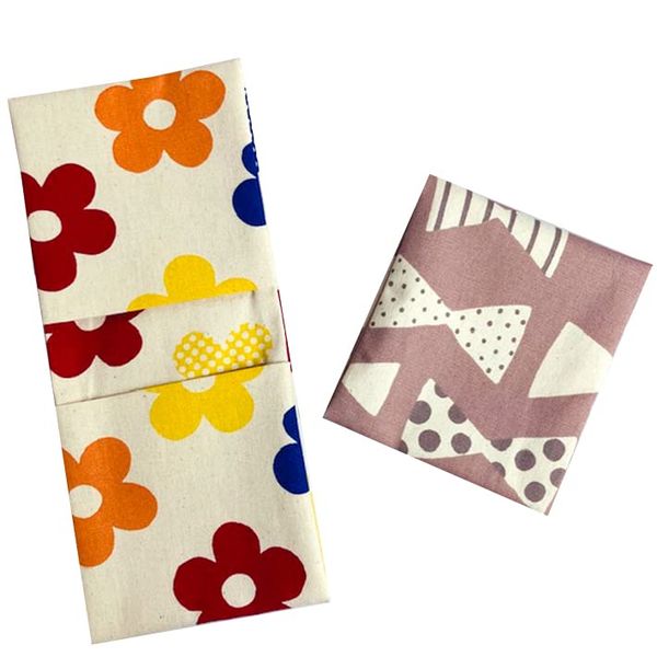 Sanitary Pouch, Set of 2 [Ribbon & Flowy Kinari] Menstrual Pouch, Sanitary Product, Pouch, Cute, Stylish, Hygiene Goods, Small Items, Mini Pouch, Cigarette Case, multicolor