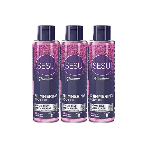 ( BTD ) Sesu Simli Cilt Bakım Yağı 150ML (Shımmering Body Oıl) (3 Lü Set) ( TEKLİDİR )