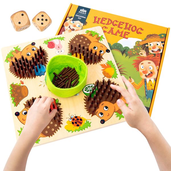 lonfypeng Montessori Hedgehog Counting Matching Game Toys Early Education Hedgehog Board Game Fine Motor Skill Montessori Sorting Toys Birthday Gifts for 3+ Years Old Toddlers