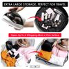 Drawstring Makeup Bag GLAMZA ‘Lazy’ Cosmetics Makeup Pouch Storage Organiser for Women & Girls (Black) - From Flat Makeup Bag to Structured Travel Makeup Bag in Seconds Inc 20pc Brush Set