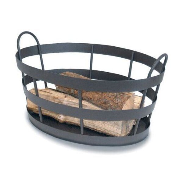 Shaker Firewood Log Basket Bin Holder Graphite