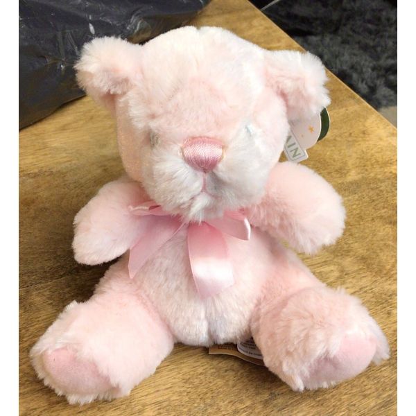 FIRST & MAIN PLUSH TEDDY BEAR PINK PASTEL PAL NO 2372  TOY STUFFED ANIMAL RATTLE