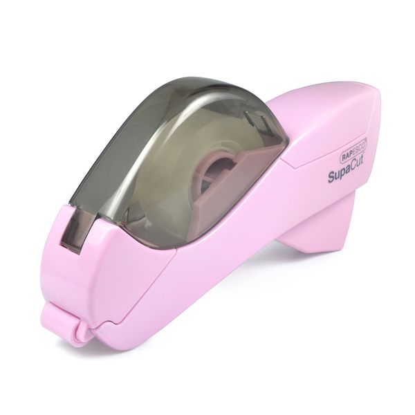 Rapesco 1441 SupaCut Tape Dispenser with 2 Tape Rolls, Candy Pink