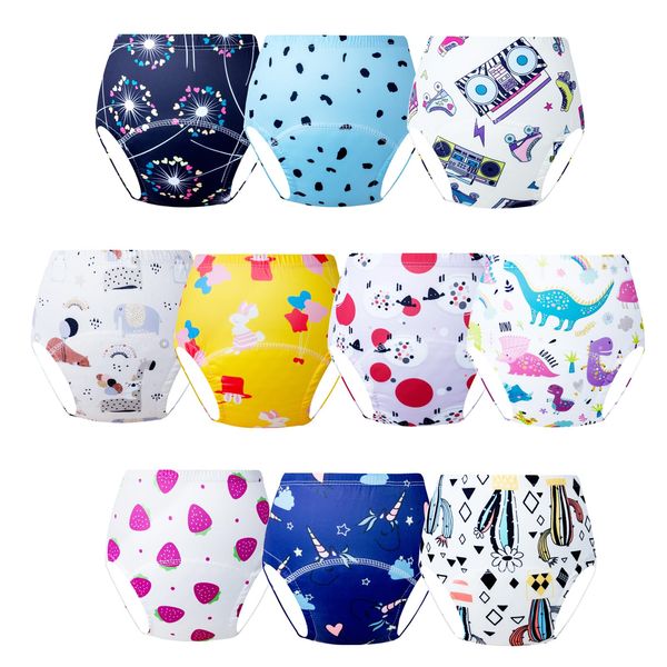 JackLoveBriefs Training pants for Toddlers Potty training pant training knickers 2-3 Years (10 Packs, Size:90, Multicolor)