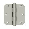 3-1/2"x5/8" Residential Brass Mortise Hinge Plain Bearing Radius Corner Pair