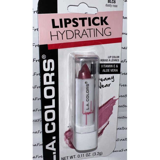 L.A. Colors Lip Color Moisture Lipstick BLC6 *DUSTY ROSE* Pink w/Vitamin E& Aloe