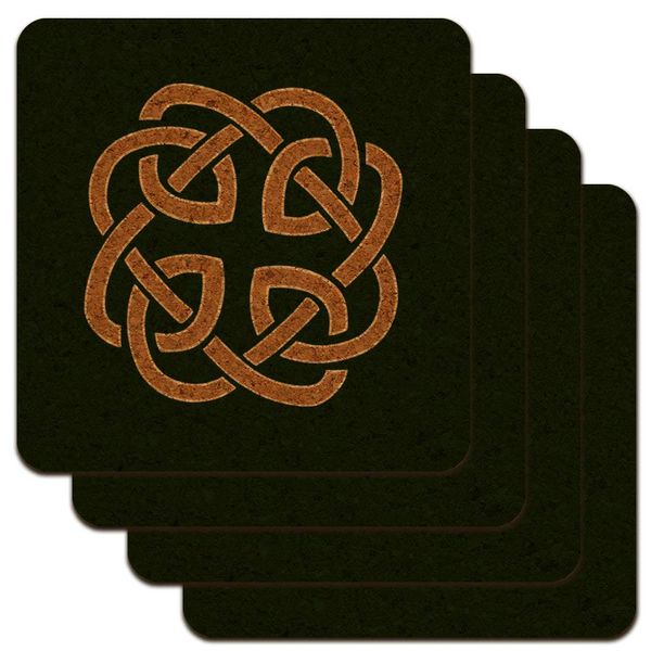 Celtic Knot Love Eternity Low Profile Novelty Cork Coaster Set