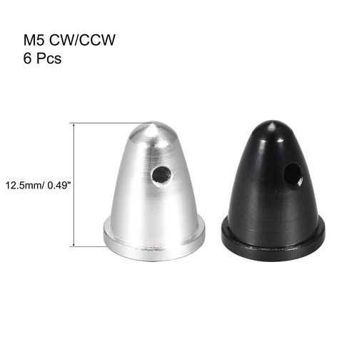 sourcing map 6pcs M5x10 Motor Propeller M5 Cap Nut Prop Round Clamp Fixed Adapter for 1806 2204 2205 2206 2208 Brushless Motor