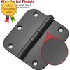 30 Pack Rounded Matte Black Door Hinges 3.5 Inch 5/8" Radius Interior 3 1/2" Fla