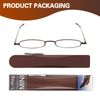 I-Mag Mini Metal Spring Hinge Reading Glasses with Slide Open Hard Case (Brown, 1.50)