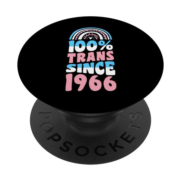 100 Percent Trans Since 1966 Transgender Boho Rainbow PopSockets Swappable PopGrip
