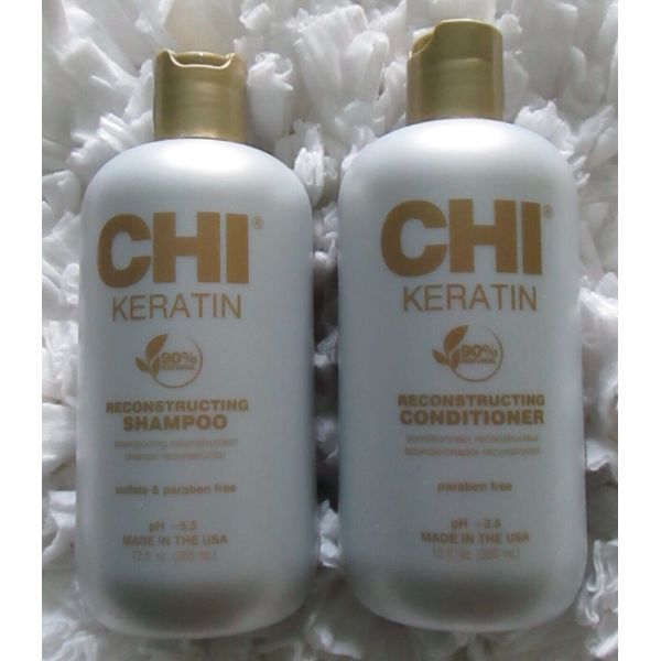 CHI KERATIN RECONSTRUCTING SHAMPOO & CONDITIONER EACH: 12 FL OZ/355mL FREE SHIP!