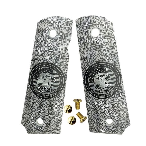 1911 Custom Grips Full Size American Eagle Engraved Fits Colt & Clones
