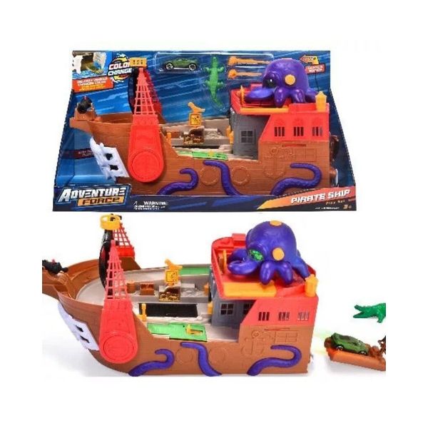 Ship Die-Cast Vehicle Playset, Multi-Color, Color Change Toy Boat, Ages 3+