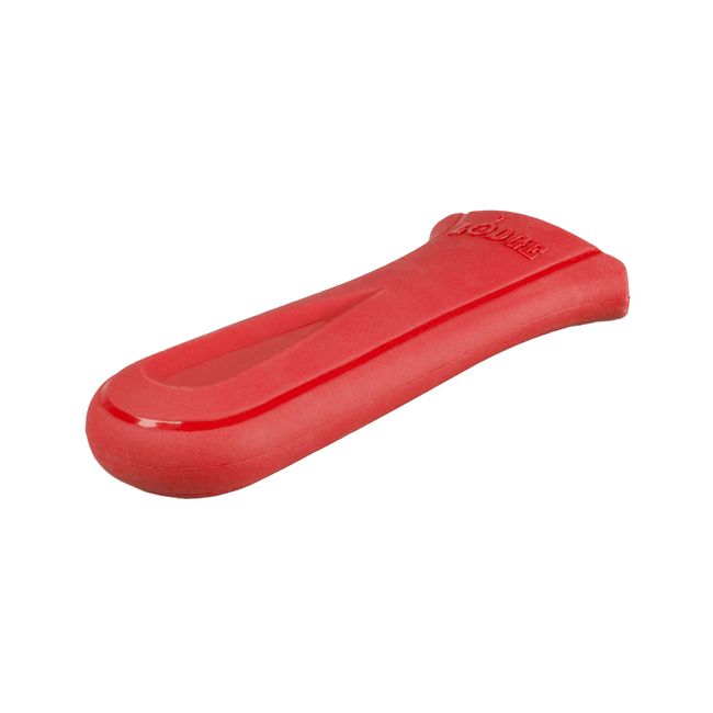 Lodge Deluxe Silicone Hot Handle Holder - Dishwasher Safe Hot Handle Holder Designed for Lodge Cast Iron Skillets 9 Inches+ w/ Keyhole Handle - Reusable Heat Protection Up to 550° - Red