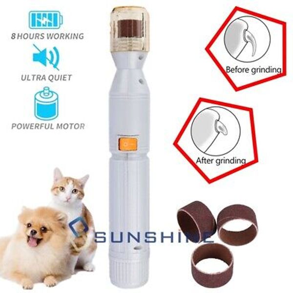 Electric Dog Nail Grinder Pet Trimmer Battery Operated Claw Clipper Professional