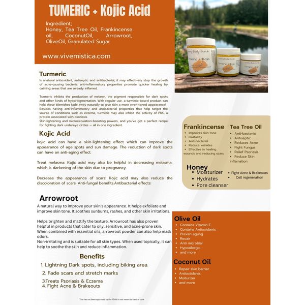 6oz Turmeric & Kojic acid creamy Body scrub