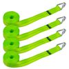 VULCAN Winch Strap - Wire Hook - 2" x 15', 4 Pack - High-Viz - 3300 lbs SWL