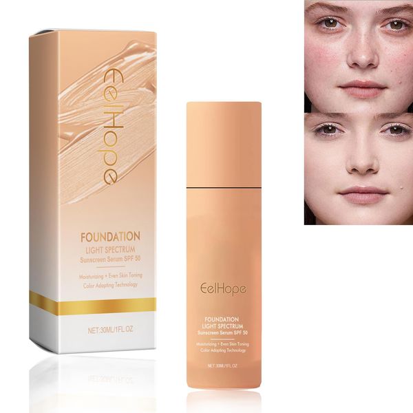 4-in-1 Hydrating Foundation Liquid, Color Changing Foundation, Full Coverage Concealer Face Primer Base Makeup, Longwearing & Waterproof Foundation