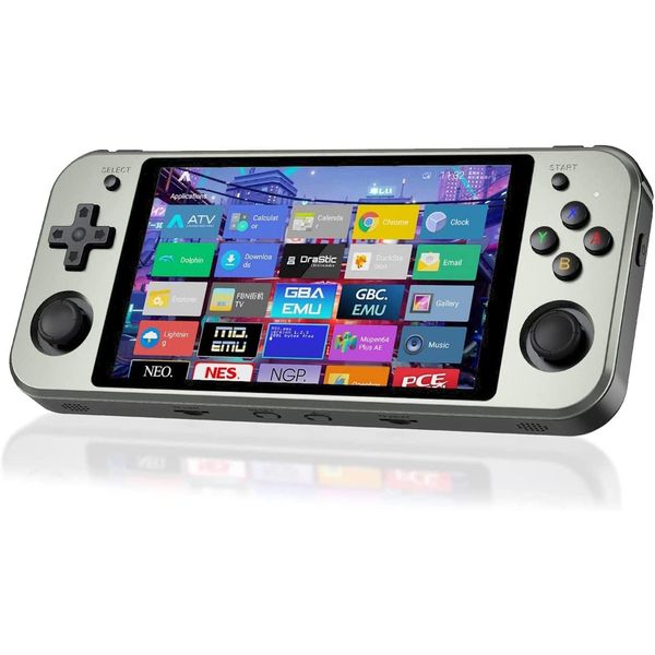 RG552 Handheld Game Console , RK3399 Chip Dual OS Linux , Android System Support HDMI / WiFi Online Games Built-in 64G SD Card 2500 Classic Games (Gray)