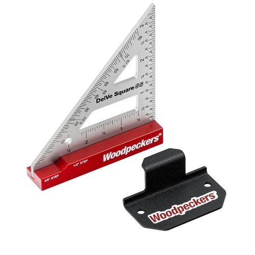 Woodpeckers Delve Square, 10-in-1 Woodworking Layout Tool, 3.5 Inch, Stainless Steel, Feature Packed Carpenter Square