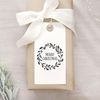 Merry Christmas Wreath Rubber Stamp (Large 5 x 5cm)