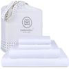 Luxury Queen Sheet Set 800 Thread Count for Queen Size Bed - Hotel White Sateen