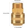Oumuik 2-Pack 1/2 Inch Brass Compressed Air Coupling / Connection Quick Coupling Socket Plug AG Brass Fitting