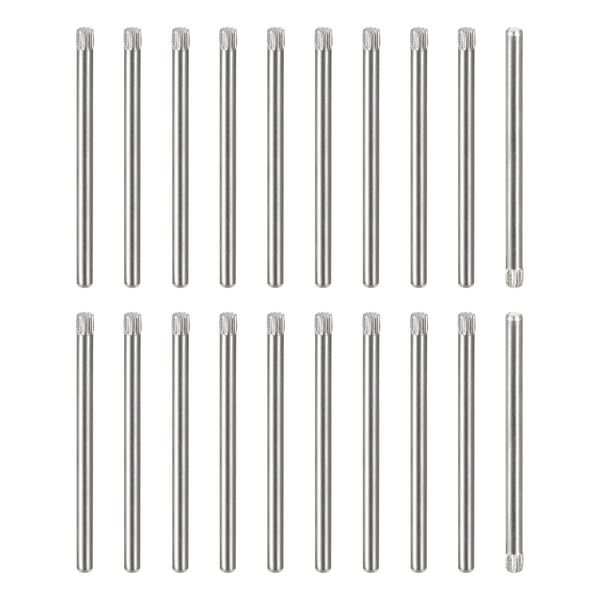 uxcell Dowel Pins 2.5x40mm 304 Stainless Steel Knurled Head Flat Beveled End Dowel Pins Wood Bunk Bed Shelf Pegs Support Shelf Fastener Element Pack of 20