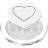 White Black Heart Valentines Day PopSockets PopGrip for MagSafe