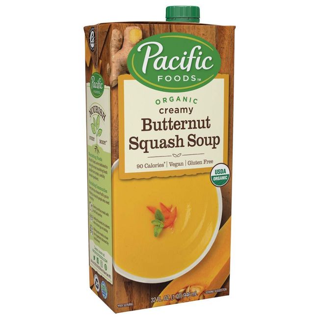 Pacific Foods Organic Creamy Butternut Squash Soup, 32oz, 12-pack