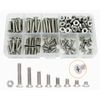Elantek #8-32 UNC 304-Stainless Steel Phillips Flat Head Countersunk Machine Screws Nuts Assortment Kit
