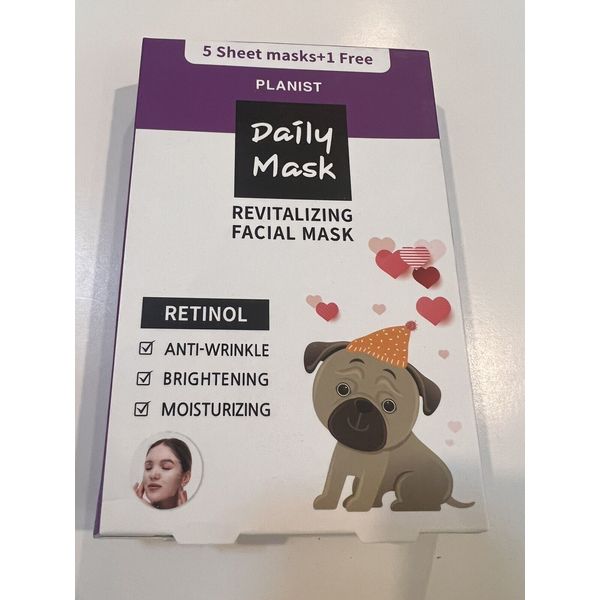 Planist Daily Revitalizing Facial Mask Pack with Retinol 6 Pack New In Box