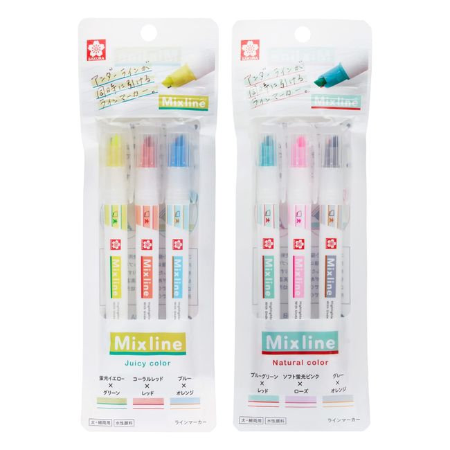 Sakura Crepas VUK-T6 Highlighter Mixline Mixline 6 Color Set