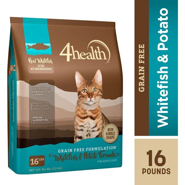 4health Grain Free Adult Whitefish and Potato Formula Dry Cat Food 16 lb