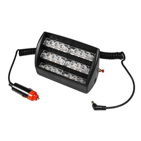 HQRP White 18 LED Visor Dashboard Emergency Strobe Lights with 3 Suction Cups
