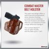 GALCO - Combat Master Belt Holster for Glock 19, 19X, 23, 32, 36, 45, CZ P10C, Right Hand (Tan) (CM226)