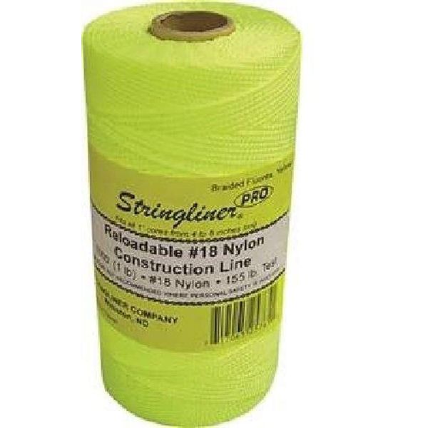 US Tape 35765#18 Construction Replacement Roll BRAIDED FL. YELLOW 1000'