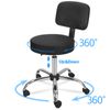 Swivel Salon Stool Multi-Purpose Drafting Spa Bar Stool with Back Cushion Black