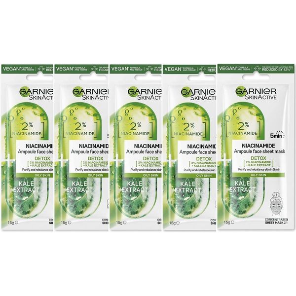 GARNIER 5xGarnier_AmpouleMask_Niacinamide_oily skin