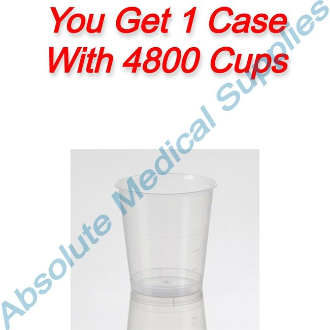 *4800-Pack* Health Care Logistics Narrow Graduated Med Cup Clear Case 5165-01