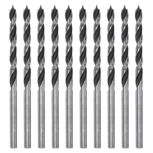 sourcing map 10pcs Brad Point Drill Bits 3mm Precise Cutting with Brad Point Tip for Woods