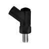 Black motorcycle mirror handlebar mounting, universal fit.