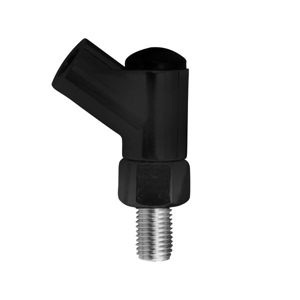 Black motorcycle mirror handlebar mounting, universal fit.