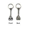 KEYRING - Ouija Planchette Pendant - Black Enamelled Silver Plated. Split Ring. Key Ring. Yes No Skull