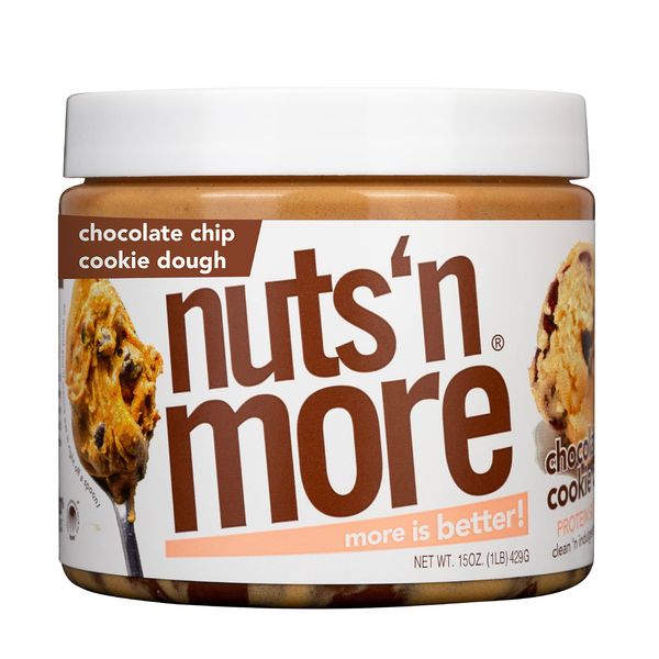 Nuts ‘N More Chocolate Chip Cookie Dough Peanut Butter Spread, Added Protein All Natural Snack, Low Carb, Low Sugar, Gluten Free, Non-GMO, High Protein Flavored Nut Butter (15 oz Jar)