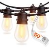 50FT LED Outdoor String Lights with Edison Shatterproof Bulbs, Weatherproof Stra
